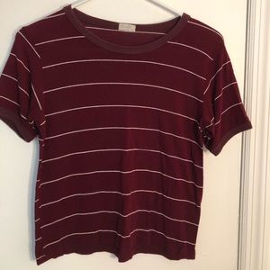 Brandy Melville red and white striped tee